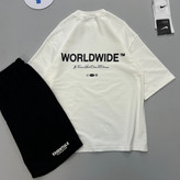 تیشرت پشت نوشته world wide مدل باکسی پارچه دو نخ گرم بالا